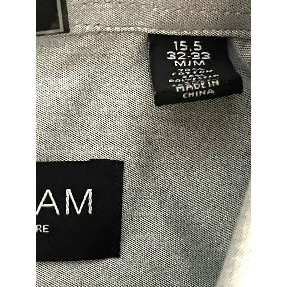 Nick Graham Men's 15.5 32/33 Modern Fit Dress Shirt Grey NEW - Picture 10 of 11